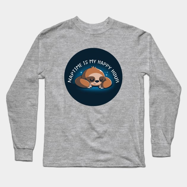 Cute Funny Lazy Sloth Quote Animal Lover Artwork Long Sleeve T-Shirt by LazyMice